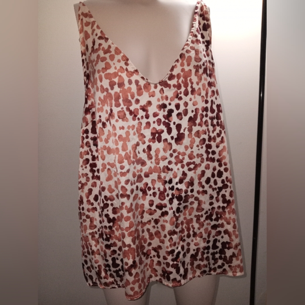 Stars above leopard print silky satin shirt size XXL